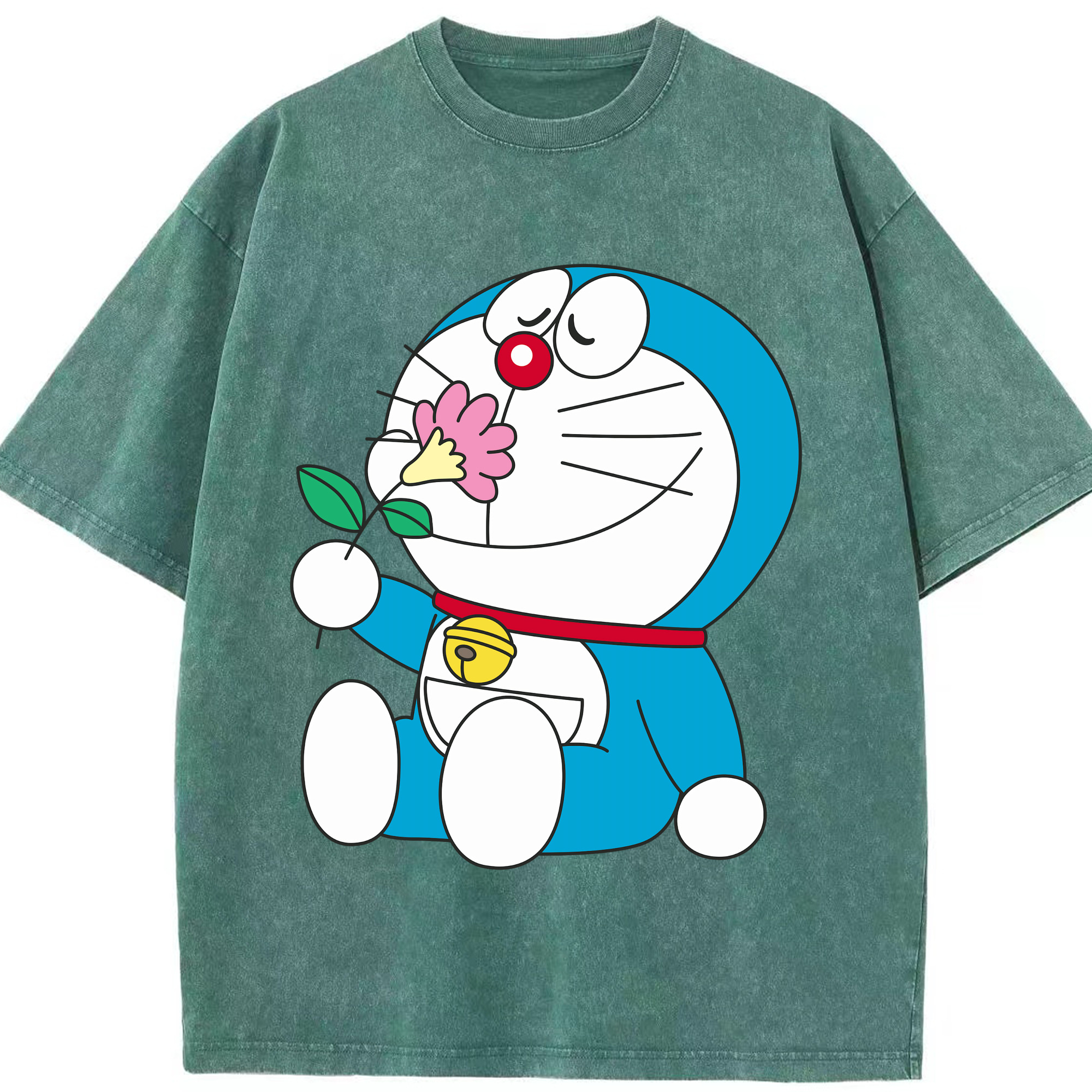 （画像用） ドラえもん Doraemon 綿100% ヴィンテージ風 半袖Tシャツ（フロントプリント）